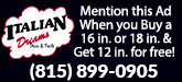 Italian Dreams Pizza & Pasta Sponsorship Banner